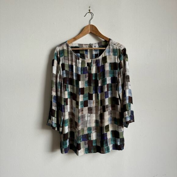 KIN by JOHN LEWIS Parachute 3/4 Sleeve Colorblock Blouse - Picture 1 of 6